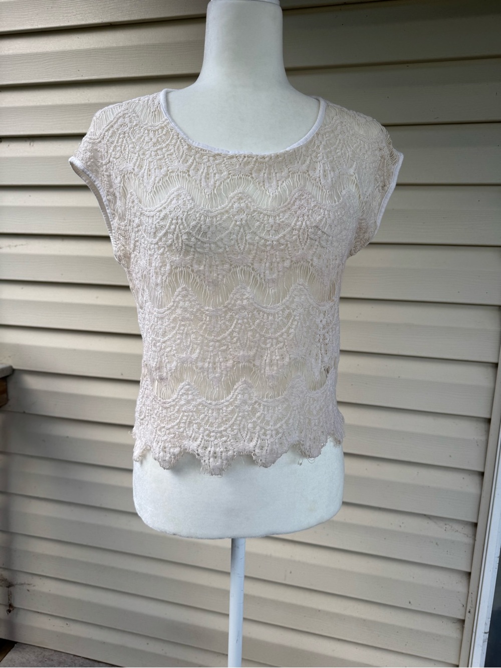 Chloe K Lace Overlay Top
